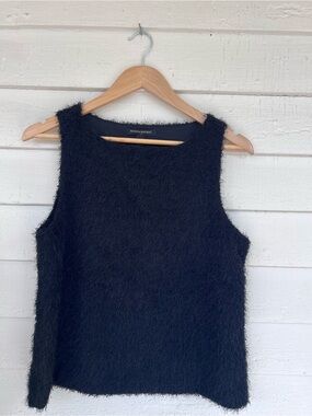 Banana Republic Black Fuzzy Sleeveless Knit Top